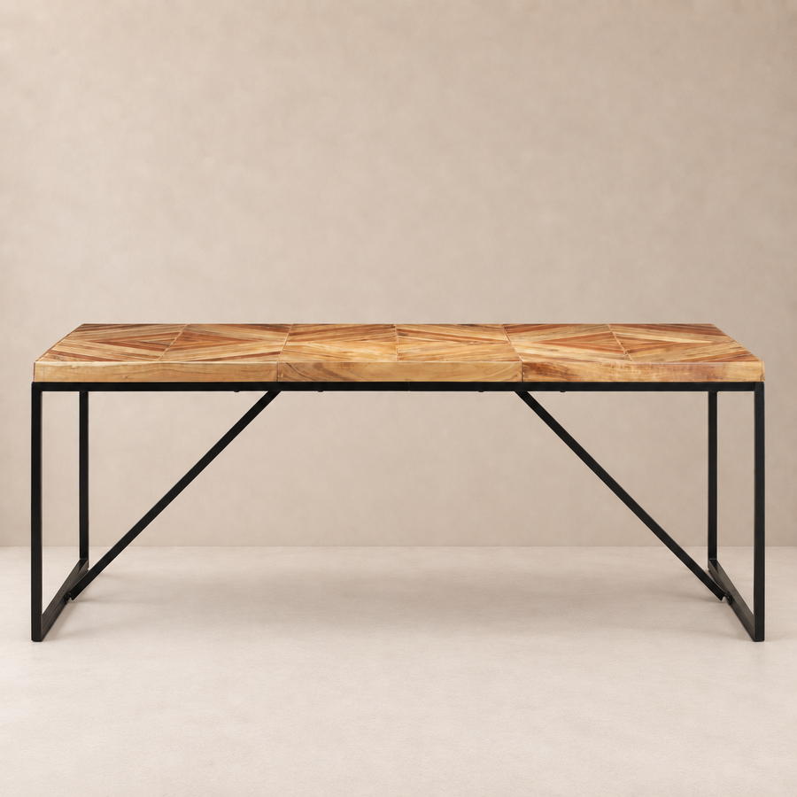 Table à manger 180 cm en acacia et manguier massif Vence – Noir