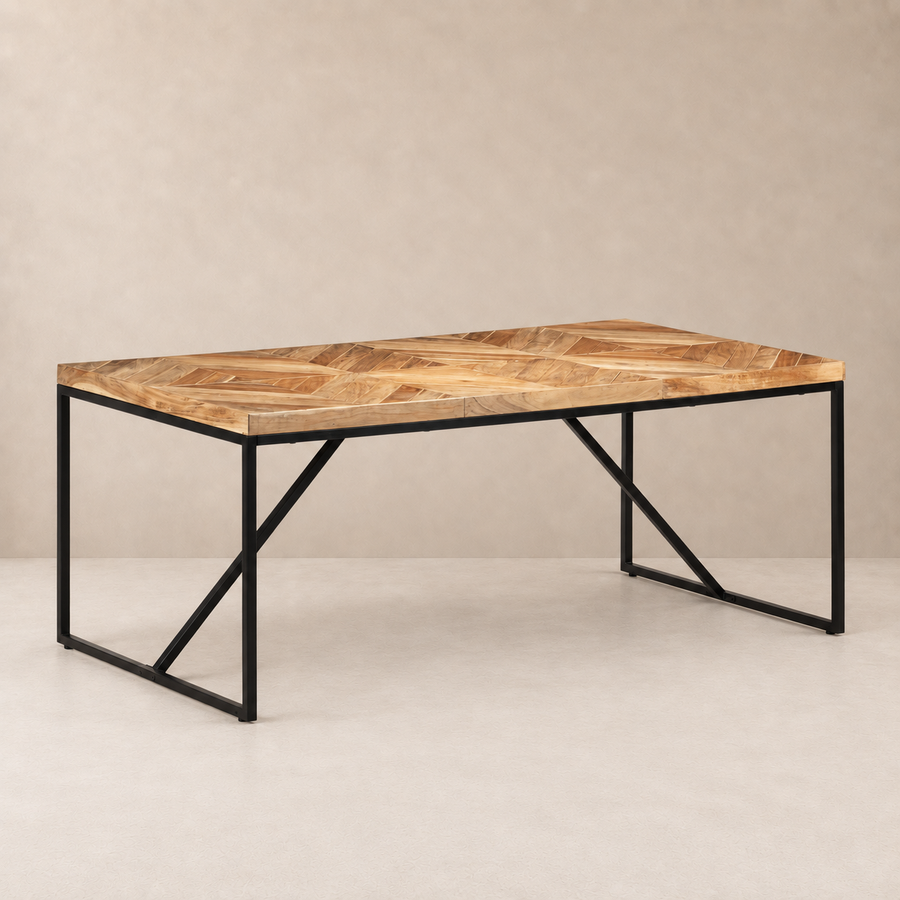 Table à manger 180 cm en acacia et manguier massif Vence – Noir