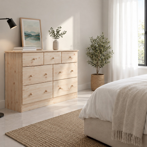 Commode en pin massif Boscio – Pin naturel