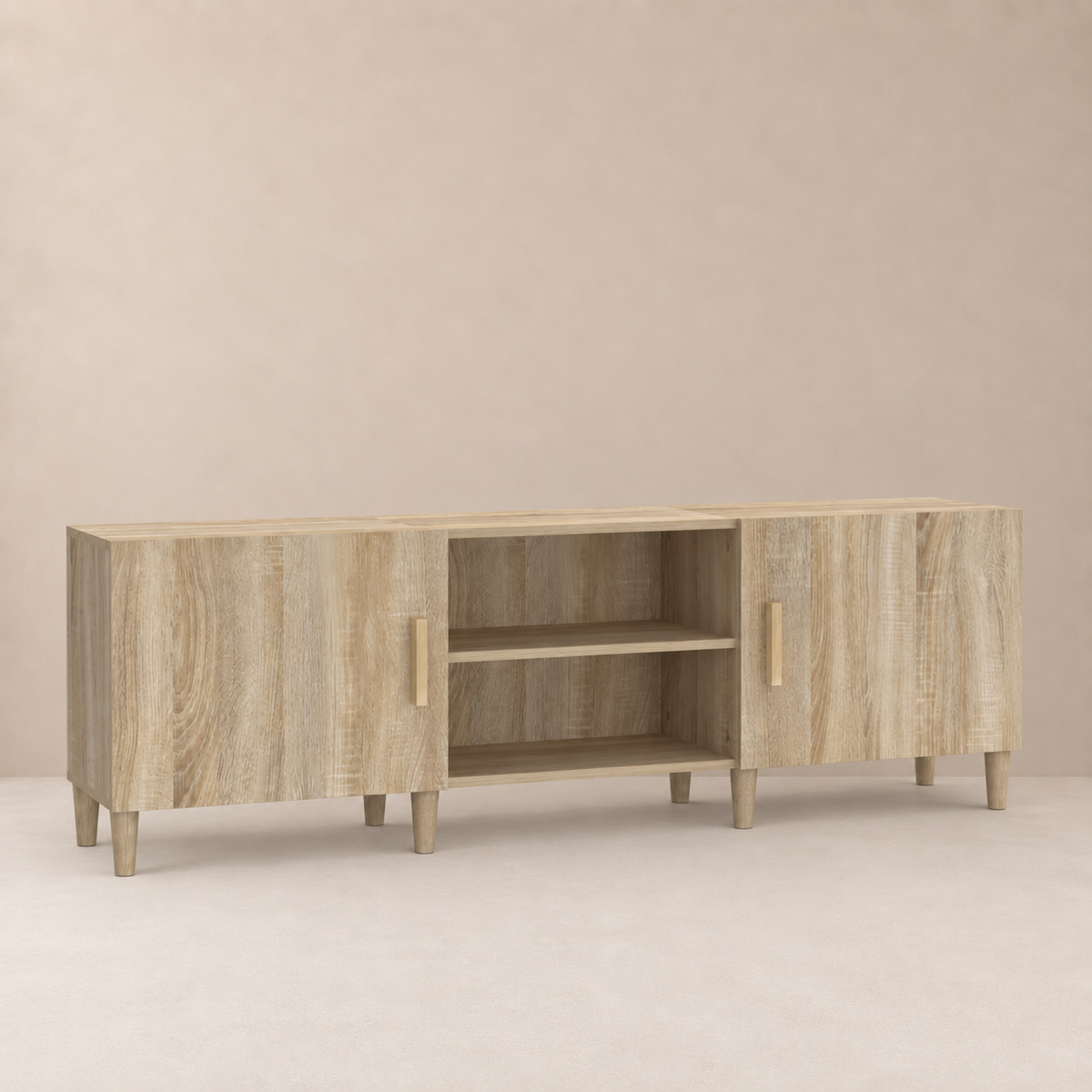 Meuble TV 2 portes sur pieds 150 cm Oslo – Chêne sonoma