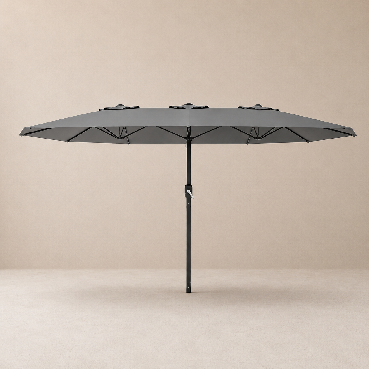 Parasol de jardin rectangulaire Solario — 270 × 460 cm, double manivelle