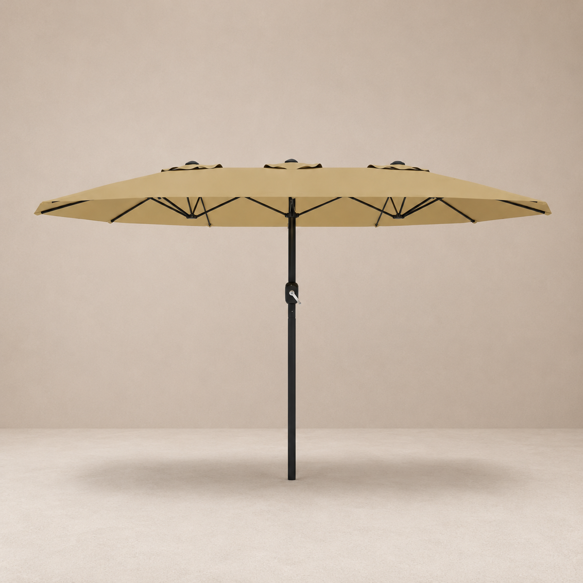 Parasol de jardin rectangulaire 270 × 460 cm à double manivelle Solario – Sable