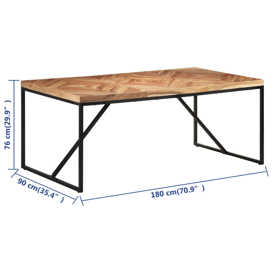 Table à manger 180 cm en acacia et manguier massif Vence – Noir